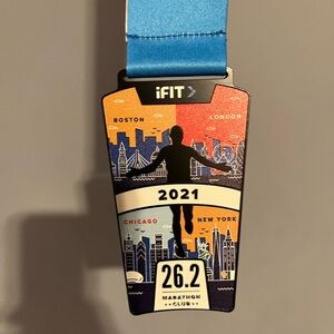 2021 Blue Marathon Medal Necklace - 26.2 Race Finisher